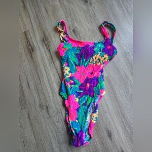 Sirena Vibrant Vintage Floral One-Piece Swimsuit Size 8